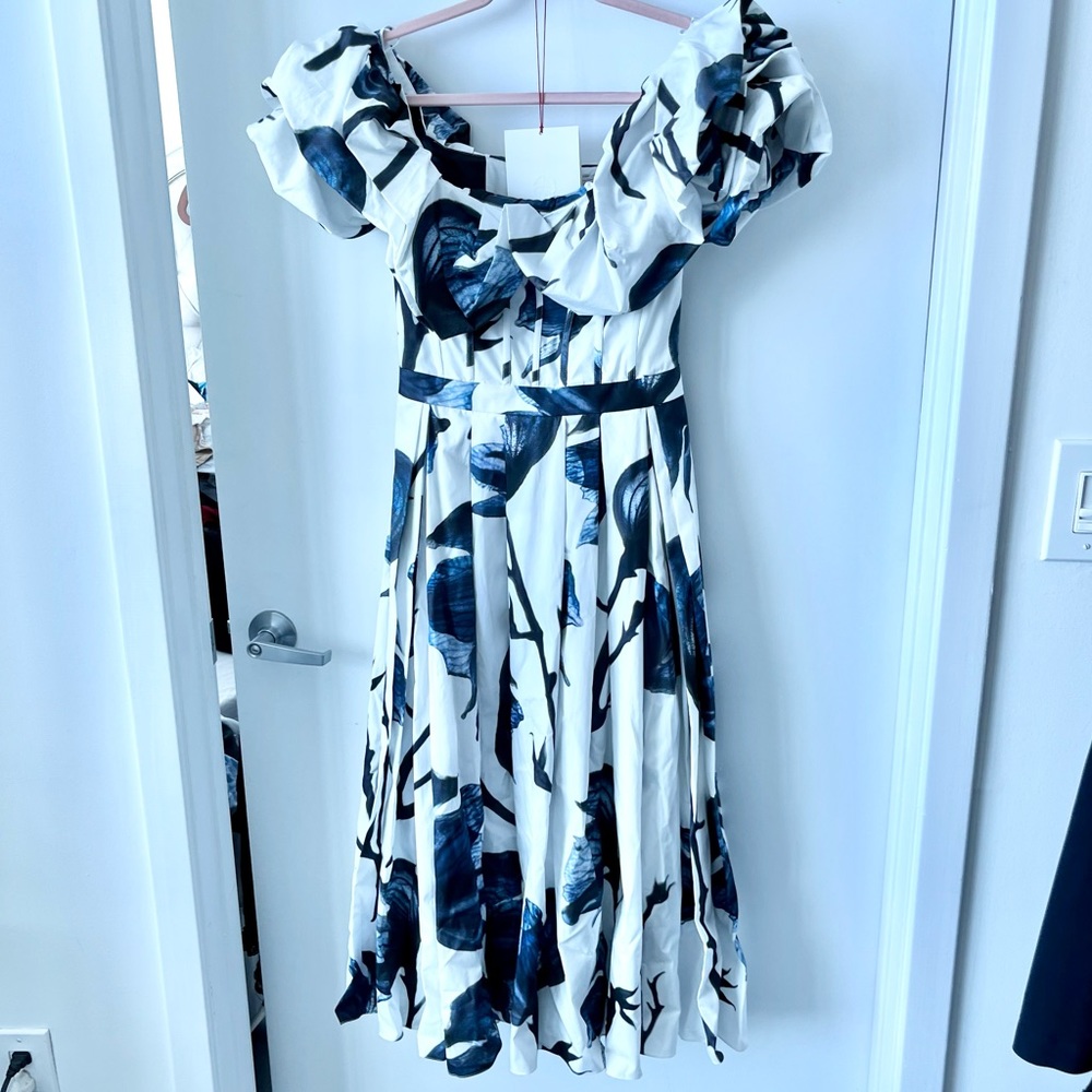 Alexander McQueen Ruffled Floral-Print Cotton Poplin Corset Maxi Dress - Picture 11 of 12